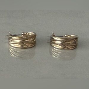 Kenneth Cole Reaction Small Goldtone Hoop Earrings, Textured Wave Design